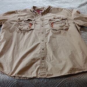 Gander Mountain Men's Tan Vented Shirt‎ XXLT